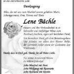 Danksagung Lene Bächle
