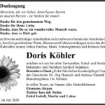 Danksagung Doris Köhler