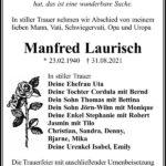 Traueranzeige Manfred Laurisch