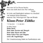 Traueranzeige Klaus-Peter Zühlke