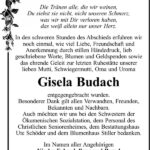 Danksagung Gisela Budach