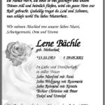 Traueranzeige Lene Bächle, geb. Meltschak