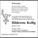 Danksagung Hilderose Keilig