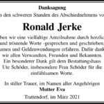 Traueranzeige Ronald Jerke