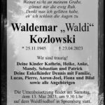 Traueranzeige Waldemar „Waldi“ Kozlowski