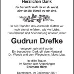 Danksagung Gudrun Drefke
