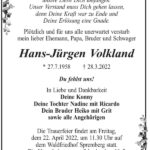 Traueranzeige Hans-Jürgen Volkland