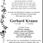 Traueranzeige Gerhard Krause