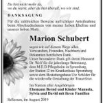 Traueranzeige Marion Schubert