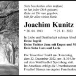 Traueranzeige Joachim Kunitz