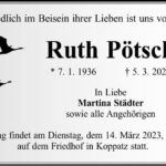 Traueranzeige Ruth Pötsch