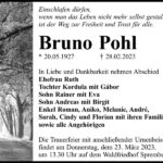 Traueranzeige Bruno Pohl