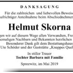 Danksagung Helmut Skorna