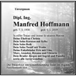 Traueranzeige Manfred Hoffmann