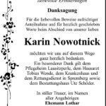 Danksagung Karin Nowotnick