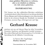 Danksagung Gerhard Krause
