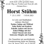 Traueranzeige Horst Stühm