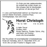 Traueranzeige Horst Christoph