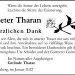 Danksagung Dieter Tharan