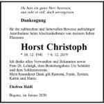 Danksagung Horst Christoph