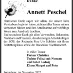 Danksagung Annett Peschel