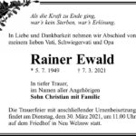 Traueranzeige Rainer Ewald