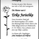 Danksagung Erika Jurischka