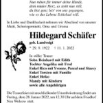 Traueranzeige Hildegard Schäfer, geb. Landvoigt