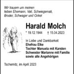 Traueranzeige Harald Molch