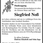 Danksagung Siegfried Noß