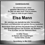 Danksagung Elsa Mann