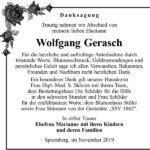 Danksagung Wolfgang Gerasch