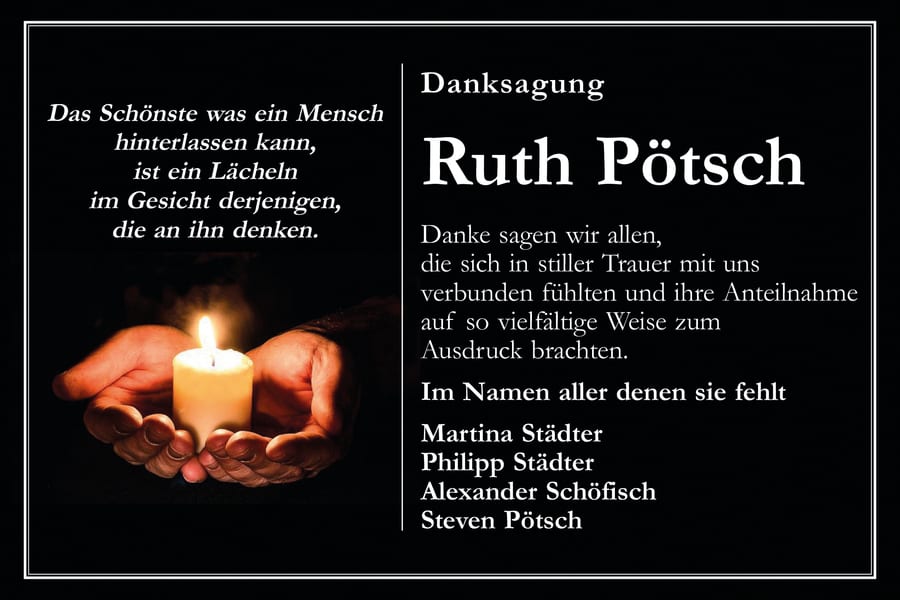 Danksagung Ruth Pötsch
