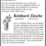 Danksagung Reinhard Ziesche