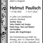 Traueranzeige Helmut Paulisch
