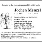 Traueranzeige Jochen Menzel