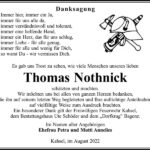 Danksagung Thomas Nothnick