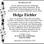 Danksagung Helga Eichler