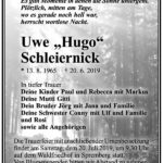 Traueranzeige Uwe „Hugo“ Schleiernick