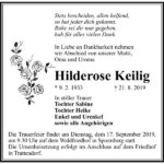 Traueranzeige Hilderose Keilig