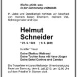 Traueranzeige Helmut Schneider