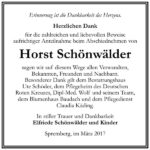 Danksagung Horst Schönwälder