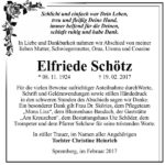 Danksagung Elfriede Schötz