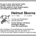 Traueranzeige Helmut Skorna