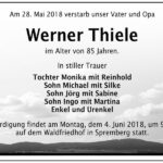 Traueranzeige Werner Thiele