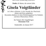 Danksagung Gisela Voigtländer