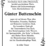 Danksagung Günter Buttenschön