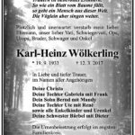 Traueranzeige Karl-Heinz Wölkerling