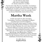 Danksagung Martha Wusk