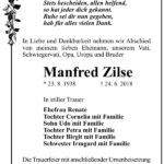Traueranzeige Manfred Zilse